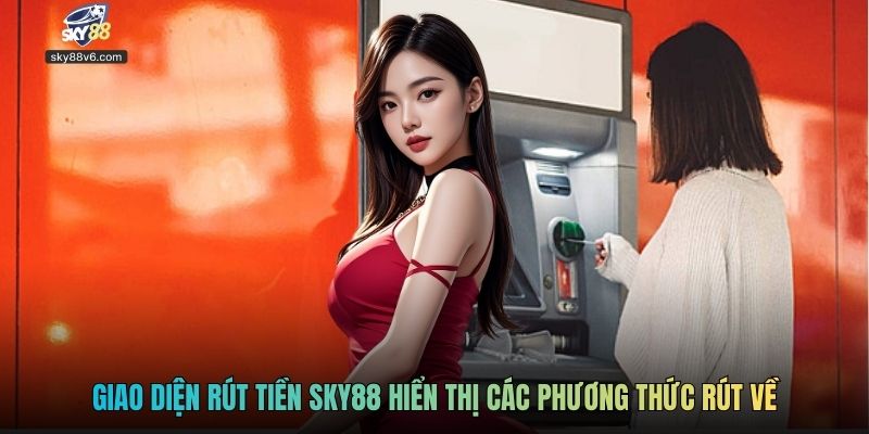 Giao diện rút tiền Sky88 hiển thị các phương thức rút về
