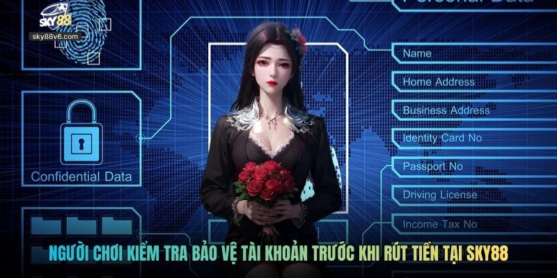 Người chơi kiểm tra bảo vệ tài khoản trước khi rút tiền tại Sky88