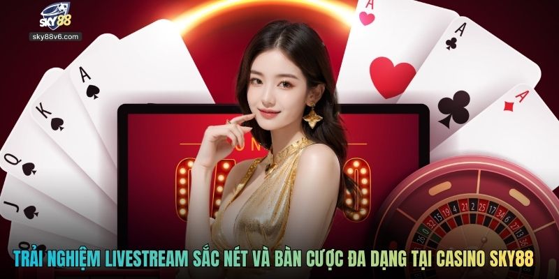 Trải nghiệm livestream sắc nét và bàn cược đa dạng tại casino Sky88